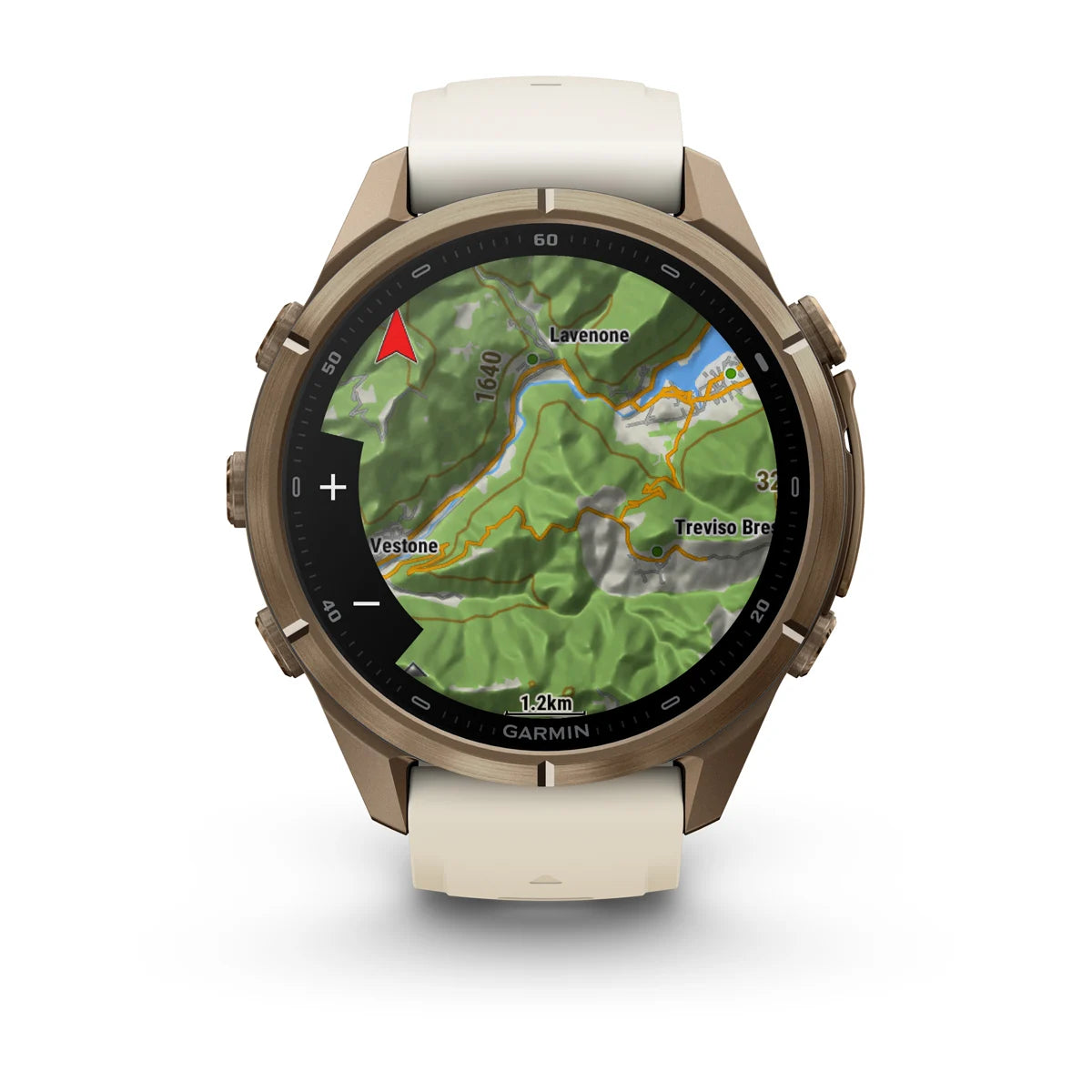 fenix 9 Pro - 43mm - Autumn Gold Titanium with Cream/French Gray Silicone Band
