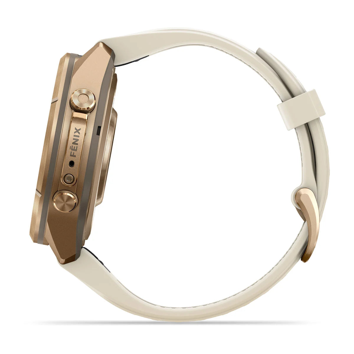 fenix 9 Pro - 43mm - Autumn Gold Titanium with Cream/French Gray Silicone Band