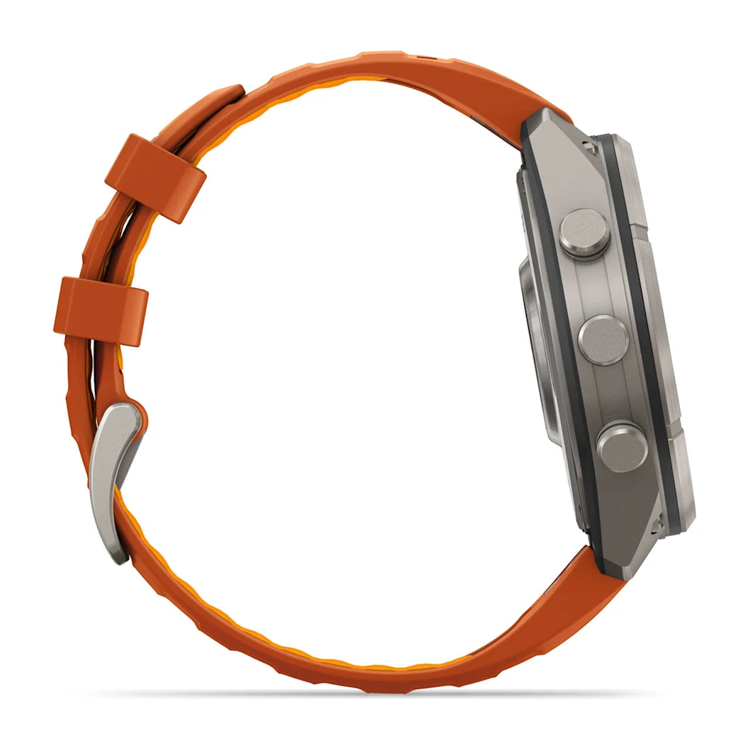 fenix 9 Pro - 47mm - Titanium with Autumn Orange/Spark Orange Silicone Band