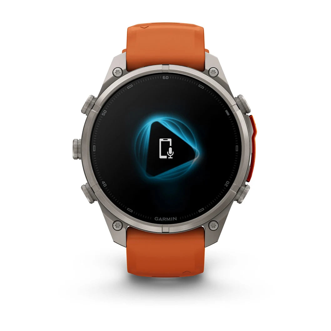 fenix 9 Pro - 47mm - Titanium with Autumn Orange/Spark Orange Silicone Band