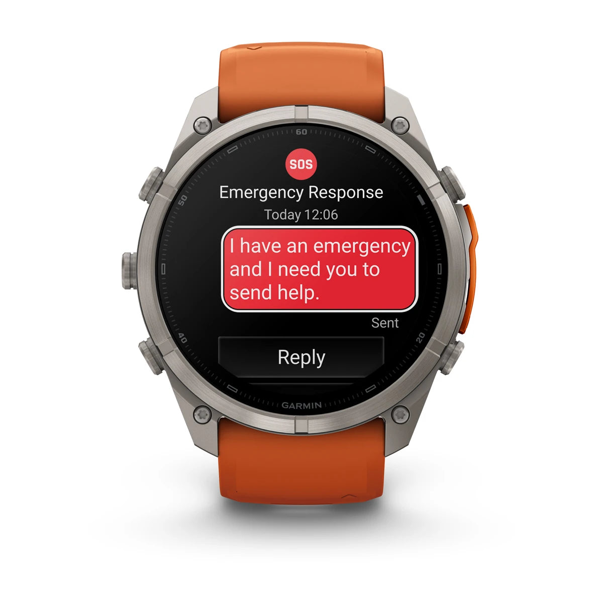 fenix 9 Pro – inReach - 51mm - Titanium with Autumn Orange/Spark Orange Silicone Band