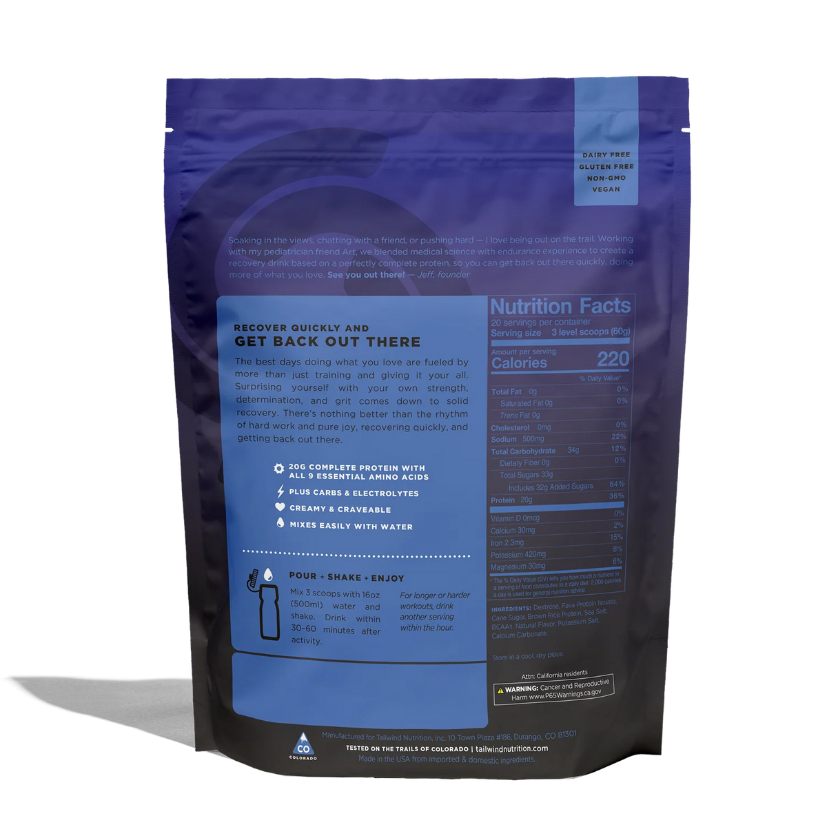 Tailwind Nutrition REBUILD Recovery Drink - Vanilla - 20 Serve