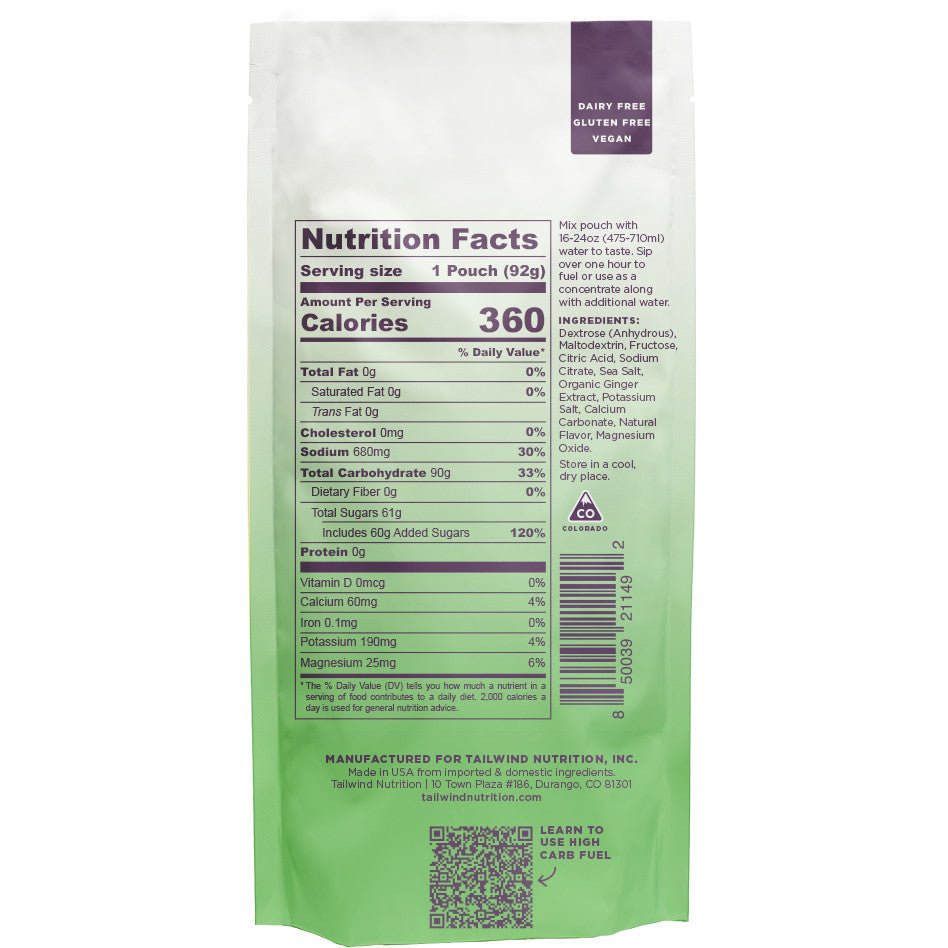 Tailwind High Carb Fuel 100g Ginger Lime