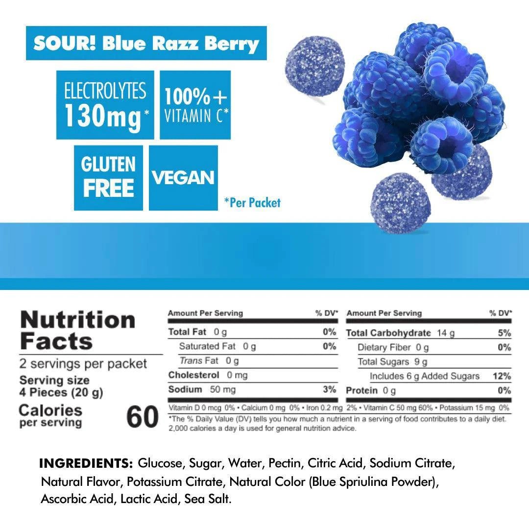 Bonk Breaker Sour Blue Razz Berry Energy Chews - 40g - Fitness New Zealand