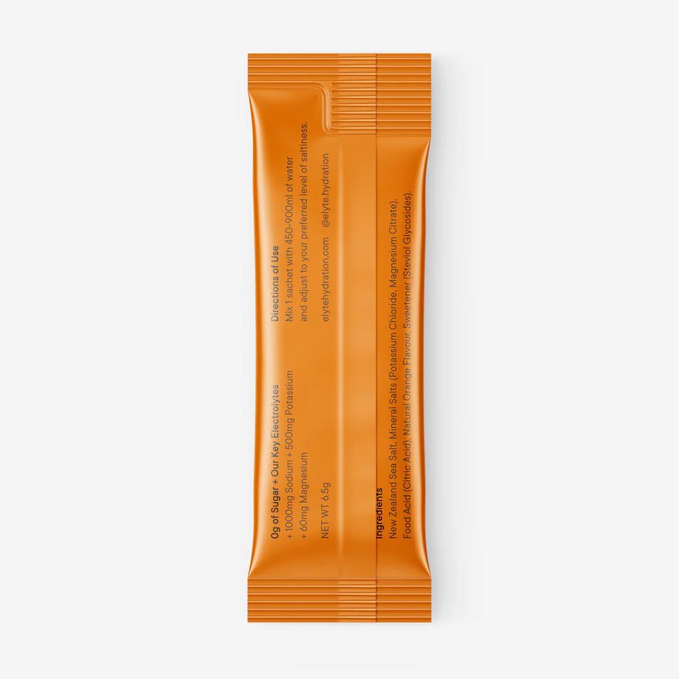 Elyte Hydration Powder - Orange Zest - 12 Stick Sachets - Fitness New Zealand