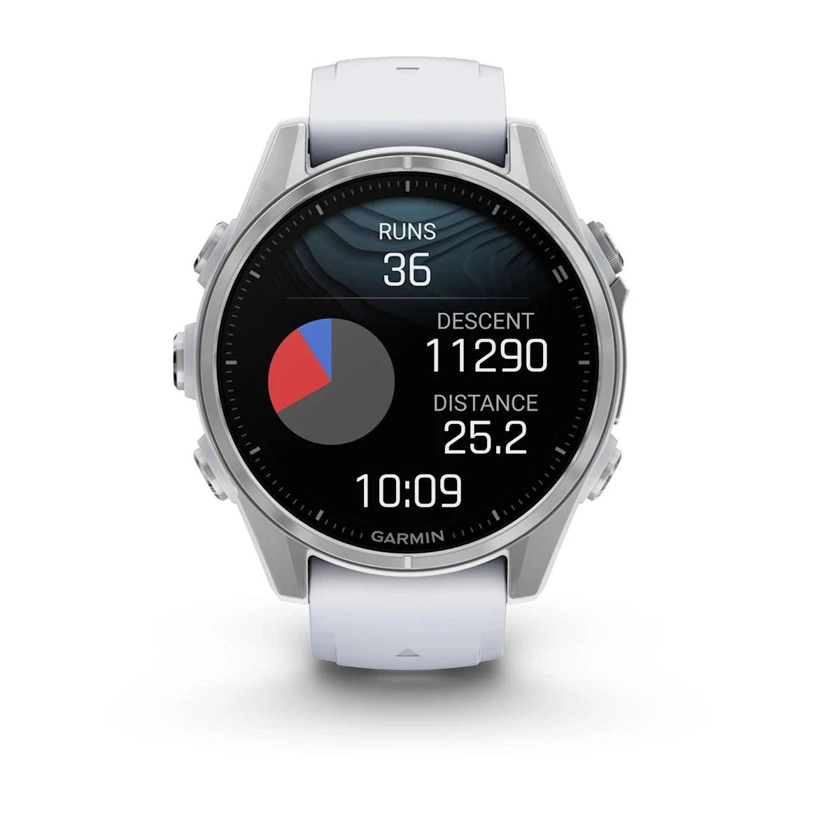 fenix 8 – 43 mm, AMOLED - Silver with Whitestone Silicone Band - Fitness New Zealand