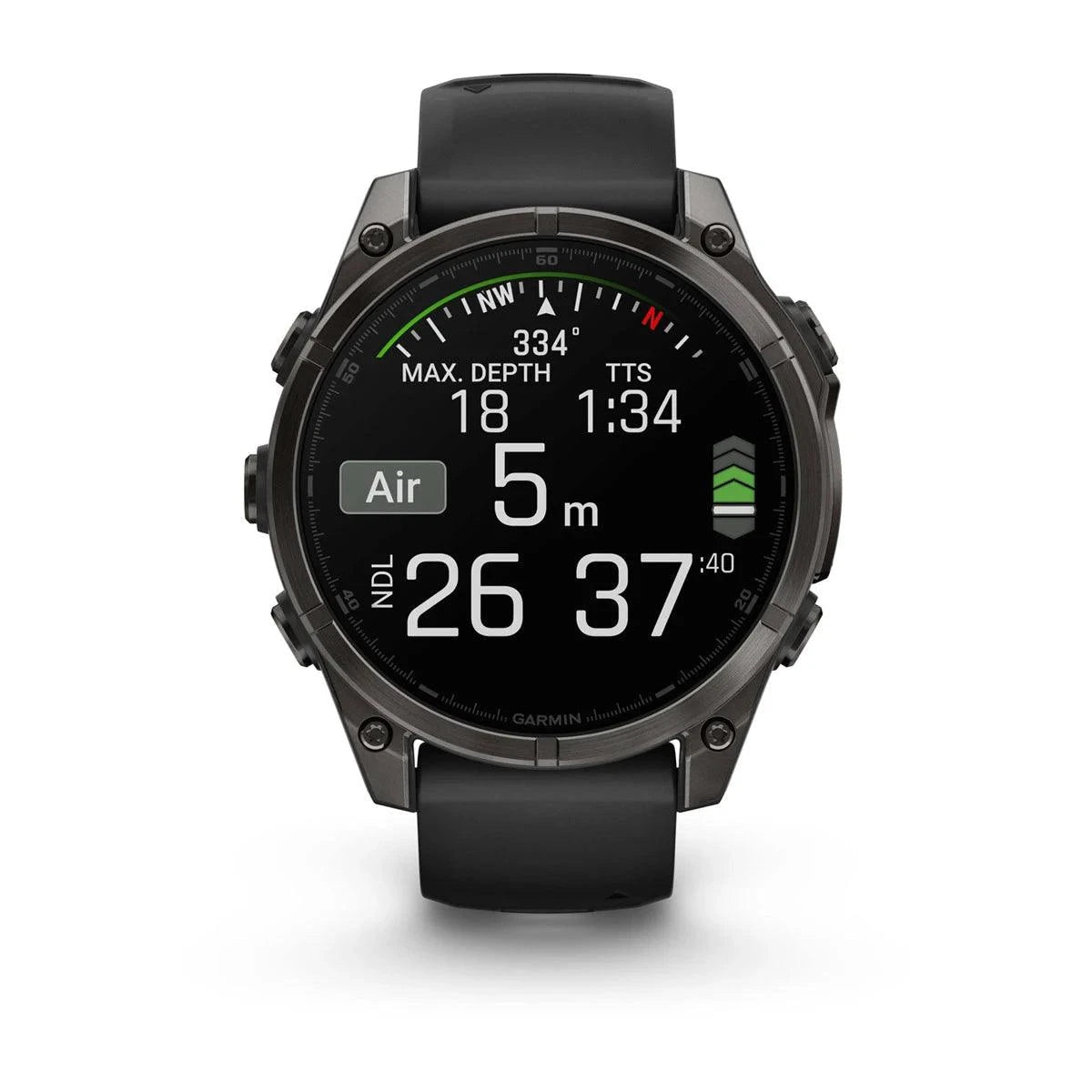 fenix 8 – 47 mm, AMOLED Sapphire, Carbon Grey DLC Titanium with Black/Pebble Grey Silicone Band - Fitness New Zealand
