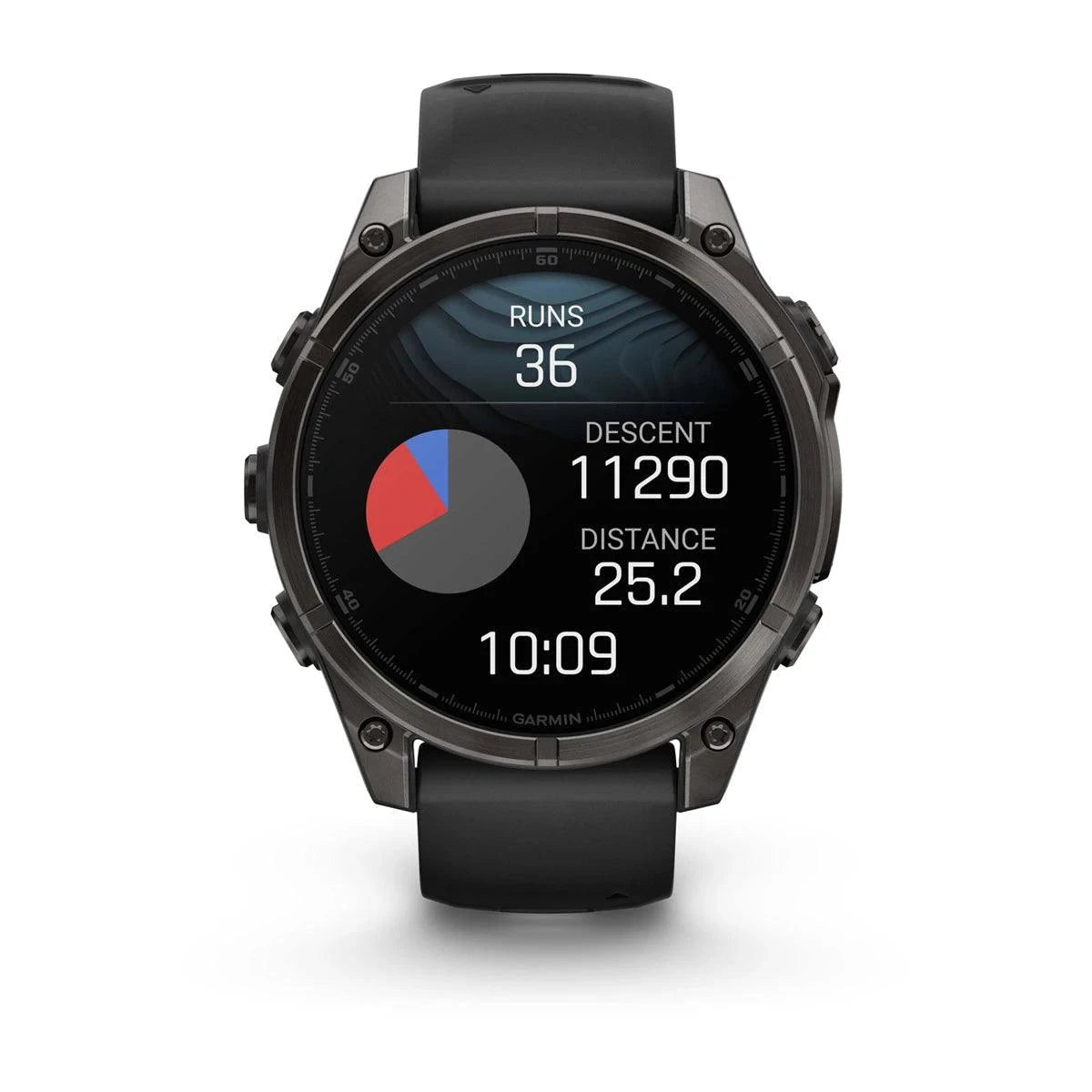 fenix 8 – 47 mm, AMOLED Sapphire, Carbon Grey DLC Titanium with Black/Pebble Grey Silicone Band - Fitness New Zealand