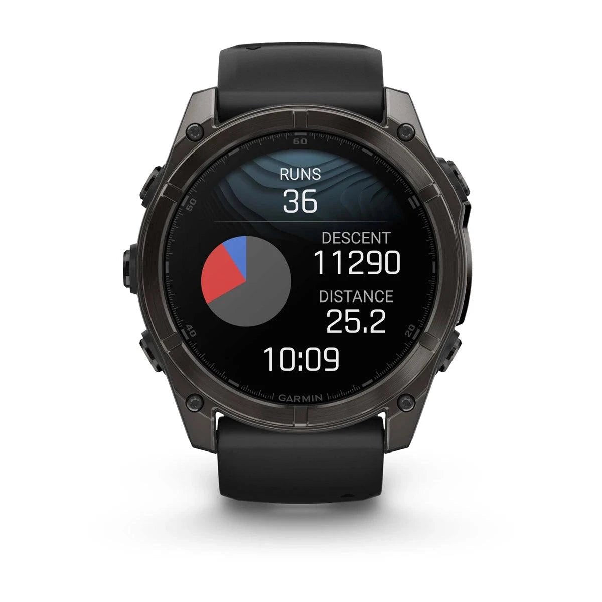 fenix 8 – 51 mm, AMOLED Sapphire, Carbon Grey DLC with Black/Pebble Grey Silicone Band - Fitness New Zealand