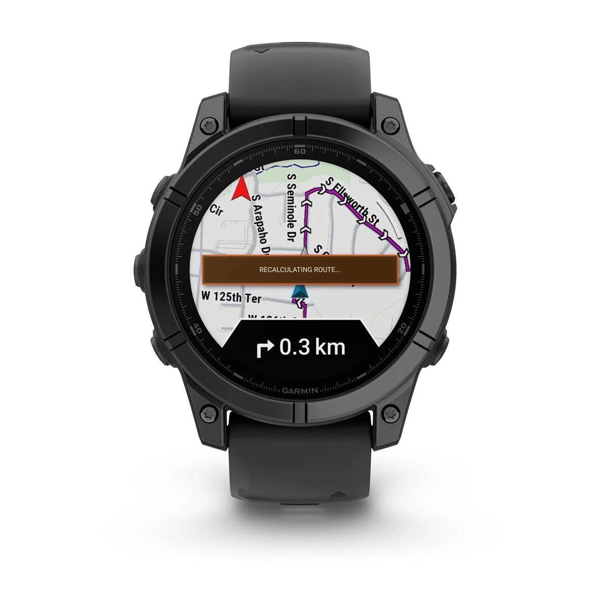 fenix E – 47 mm, AMOLED Slate Grey Steel with Black Silicone Band - Fitness New Zealand