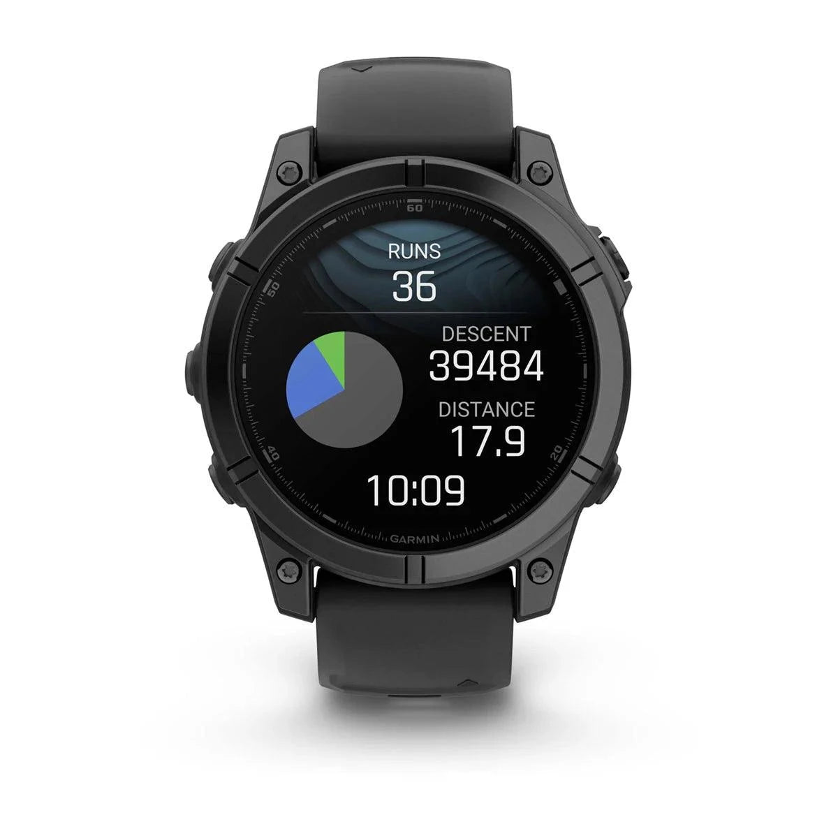 fenix E – 47 mm, AMOLED Slate Grey Steel with Black Silicone Band - Fitness New Zealand