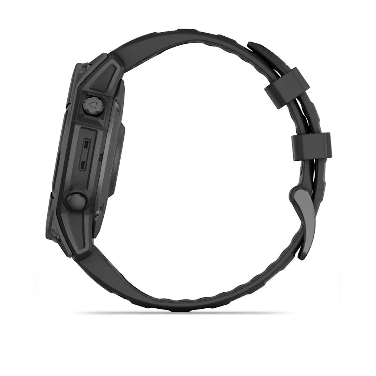 fenix E – 47 mm, AMOLED Slate Grey Steel with Black Silicone Band - Fitness New Zealand