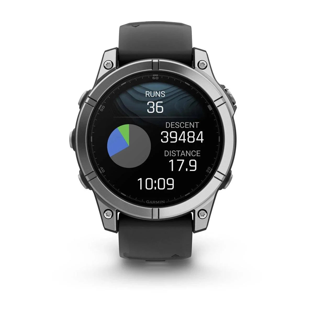 fenix E – 47 mm, AMOLED Stainless Steel with Black Silicone Band - Fitness New Zealand