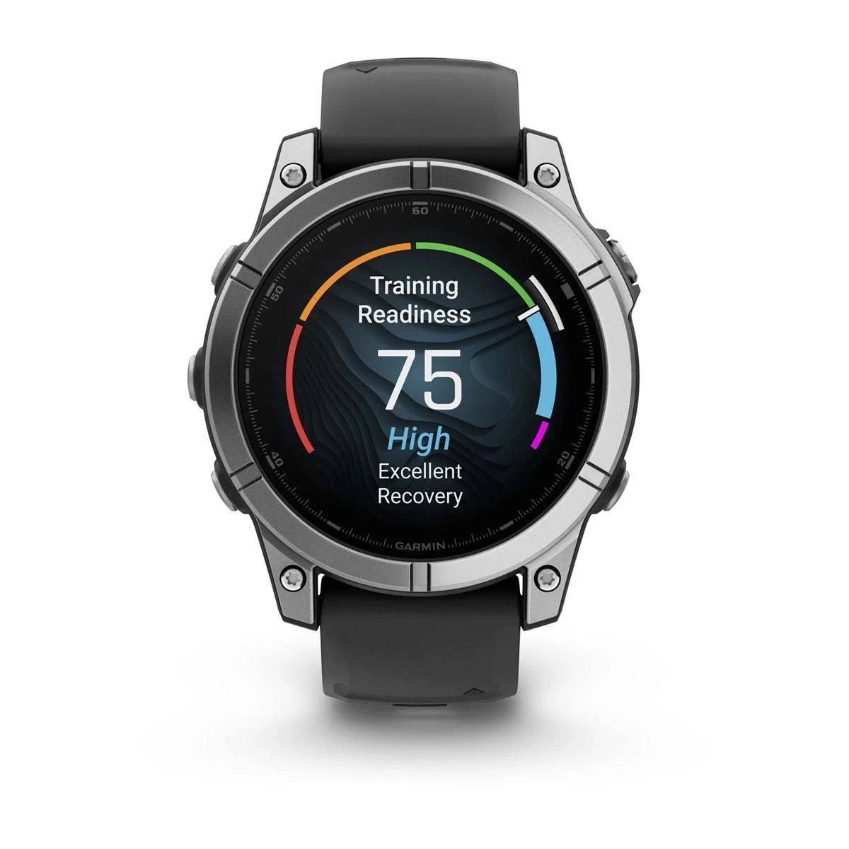fenix E – 47 mm, AMOLED Stainless Steel with Black Silicone Band - Fitness New Zealand