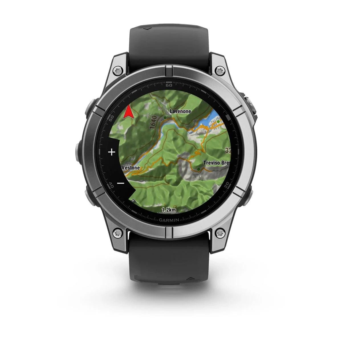 fenix E – 47 mm, AMOLED Stainless Steel with Black Silicone Band - Fitness New Zealand