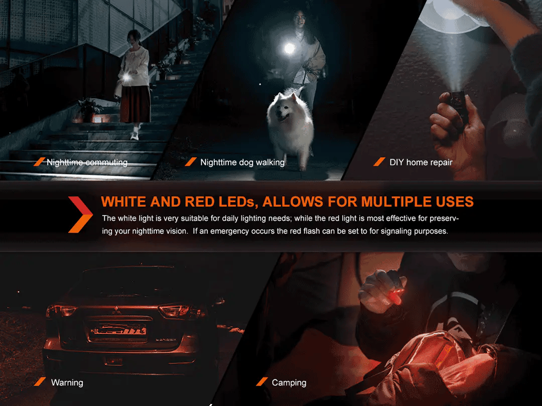 Fenix E03R V2.0 Keychain Flashlight - Rose Red - Fitness New Zealand