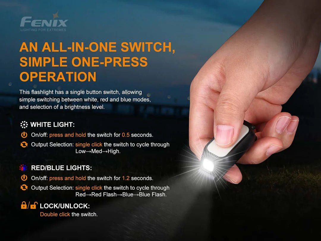 Fenix MINI - LITE Compact EDC Flashlight (Black) - Fitness New Zealand