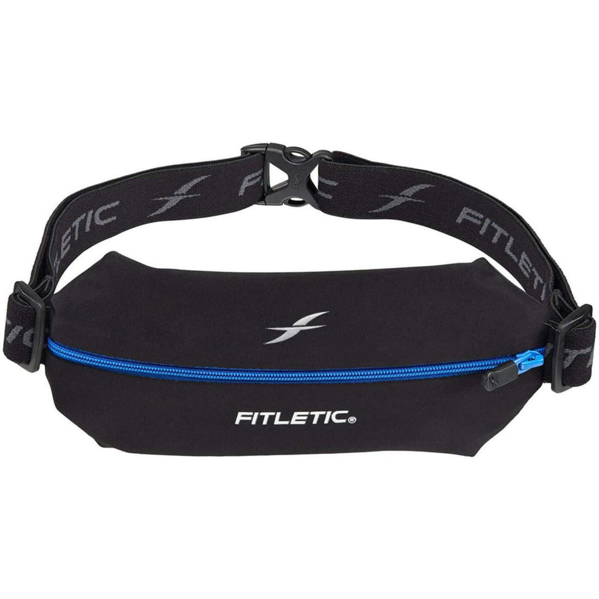 Fitletic Mini Sport Belt Runners Pouch – Black/Blue Zip - Fitness New Zealand