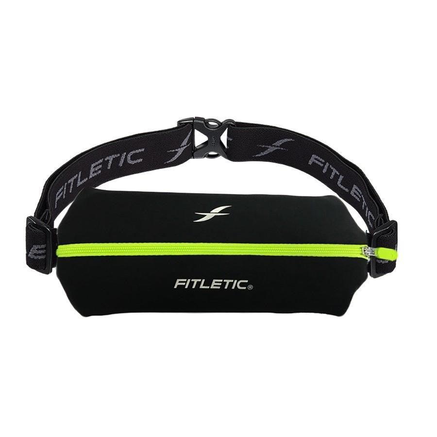 Fitletic Mini Sport Belt Runners Pouch – Black/Green Zipper - Fitness New Zealand