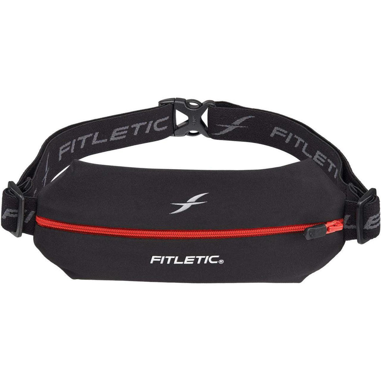 Fitletic Mini Sport Belt Runners Pouch – Black/Red Zip - Fitness New Zealand