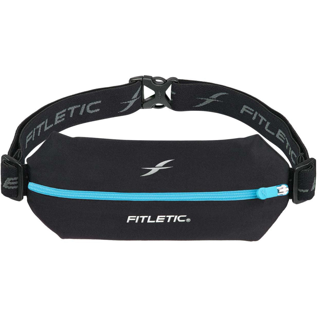 Fitletic Mini Sport Belt Runners Pouch – Black/Turquoise Zip - Fitness New Zealand