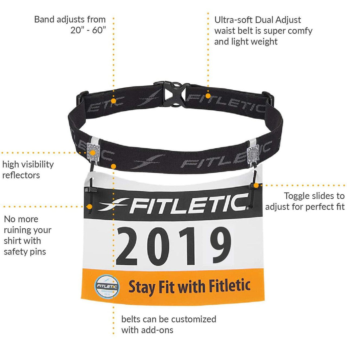 Fitletic Race 1 Bib Holder – Black/Grey - Fitness New Zealand