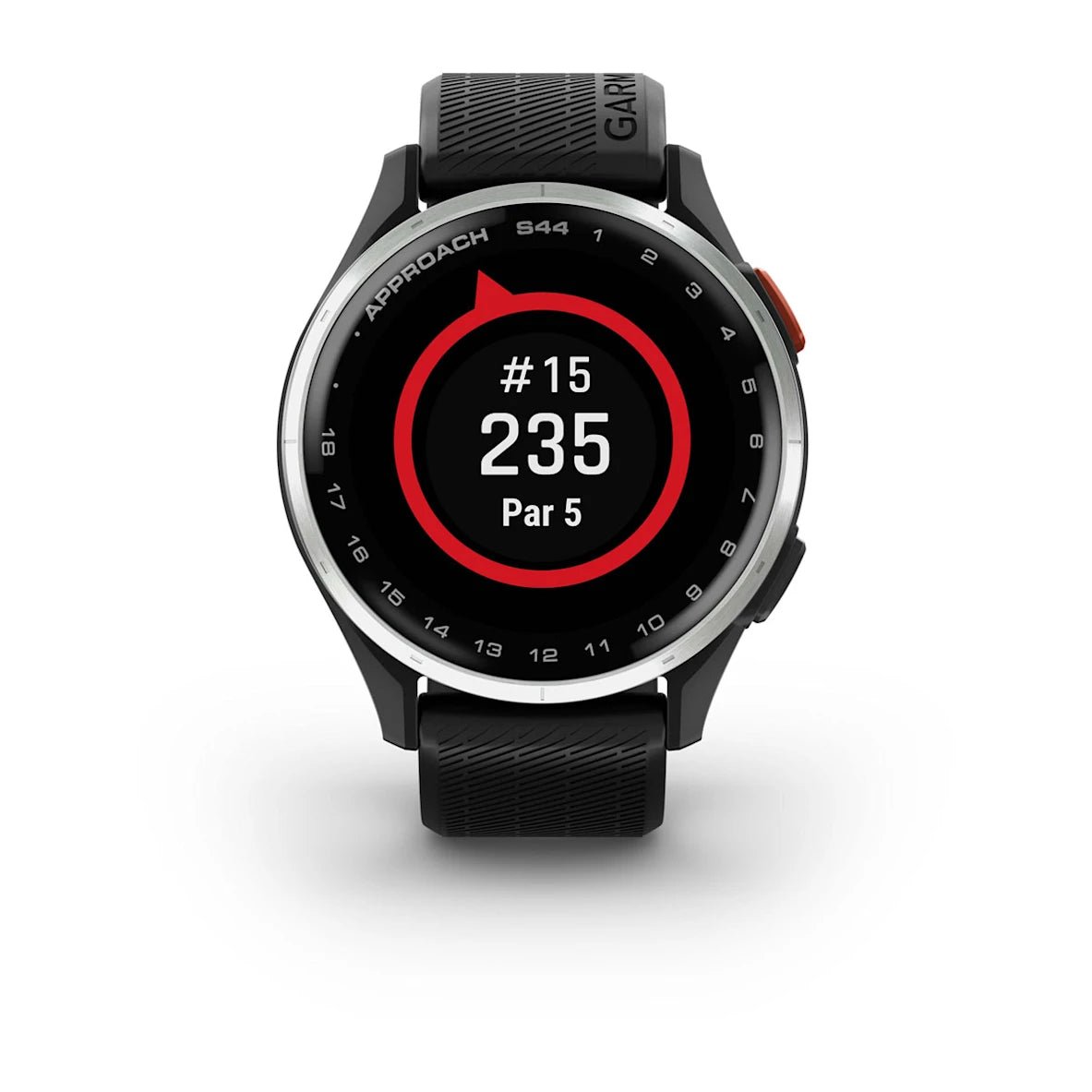 Garmin Approach S44 Silver Aluminium Bezel with Black Silicone Band - Fitness New Zealand