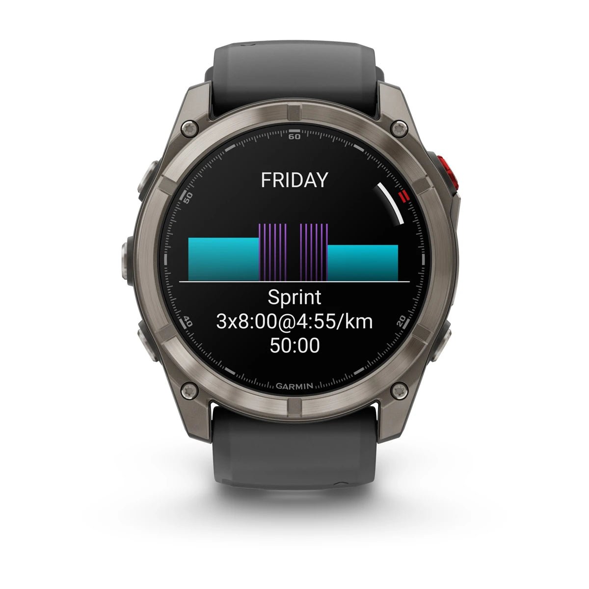 Garmin fenix 8 Pro – 51 mm AMOLED Sapphire, Titanium with Graphite/black silicone band - Fitness New Zealand