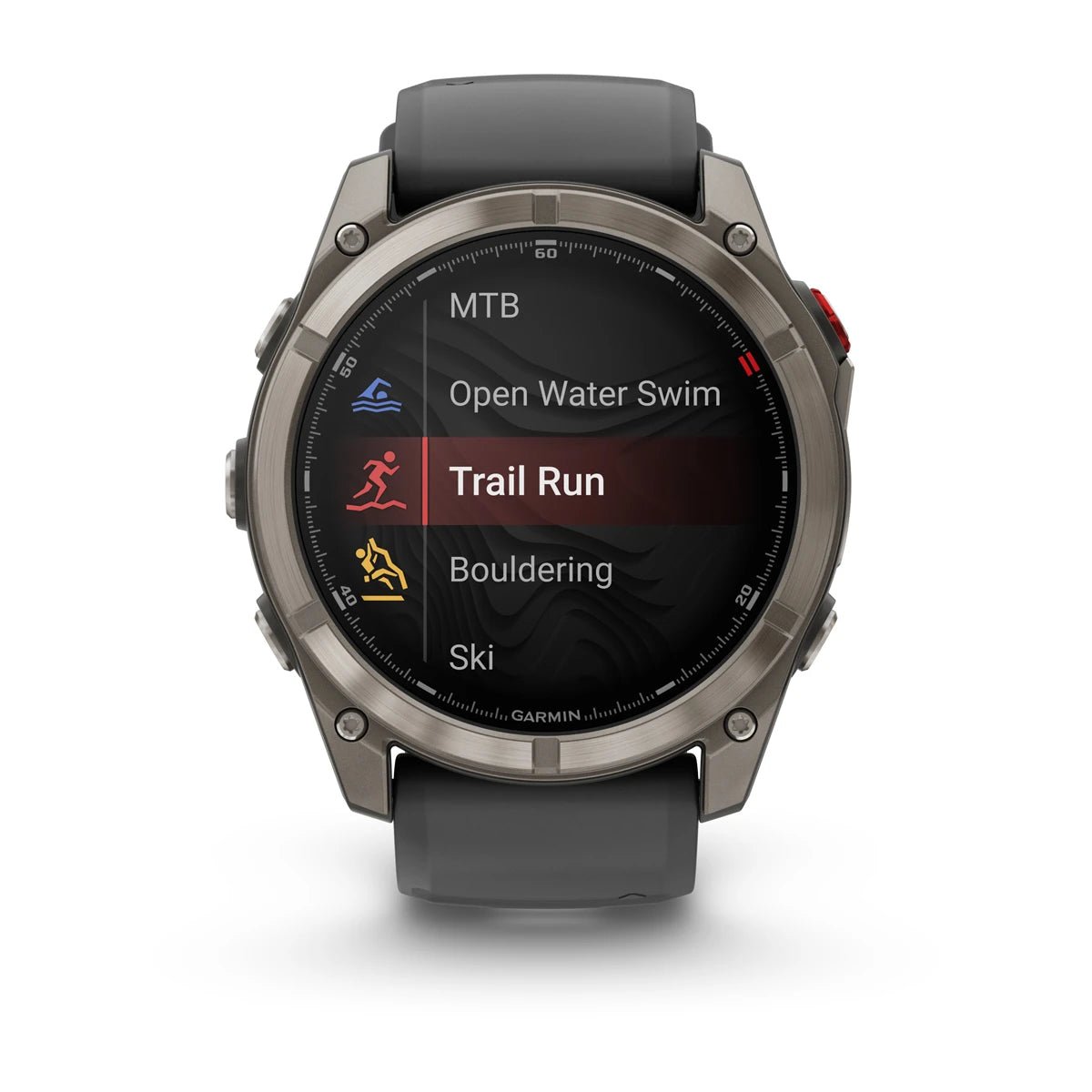 Garmin fenix 8 Pro – 51 mm AMOLED Sapphire, Titanium with Graphite/black silicone band - Fitness New Zealand