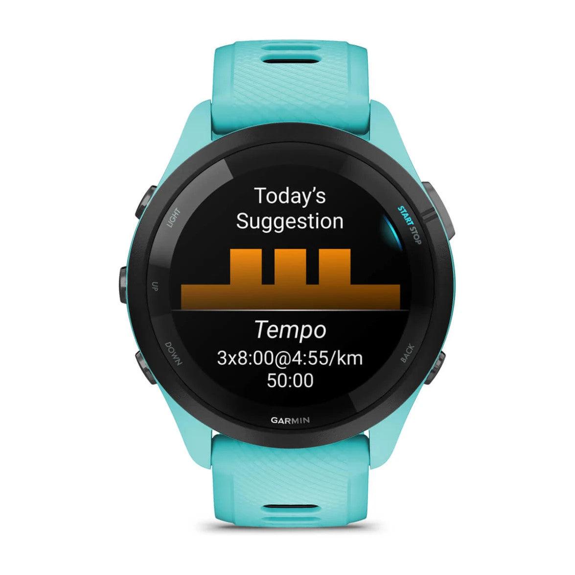 Garmin Forerunner 265 Multisport GPS Smartwatch – Black Bezel with Aqua Case - Fitness New Zealand