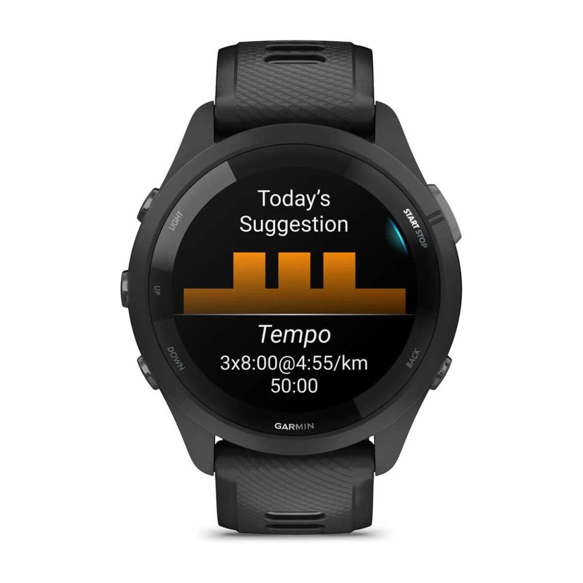 Garmin Forerunner 265 Multisport GPS Smartwatch – Black Bezel with Black Case - Fitness New Zealand
