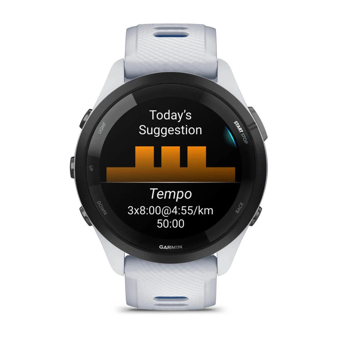 Garmin Forerunner 265 Multisport GPS Smartwatch – Black Bezel with Whitestone Case - Fitness New Zealand