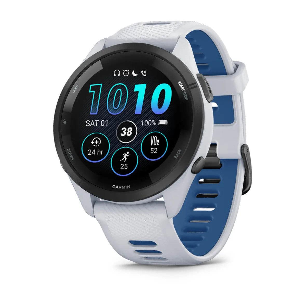 Garmin Forerunner 265 Multisport GPS Smartwatch – Black Bezel with Whitestone Case - Fitness New Zealand