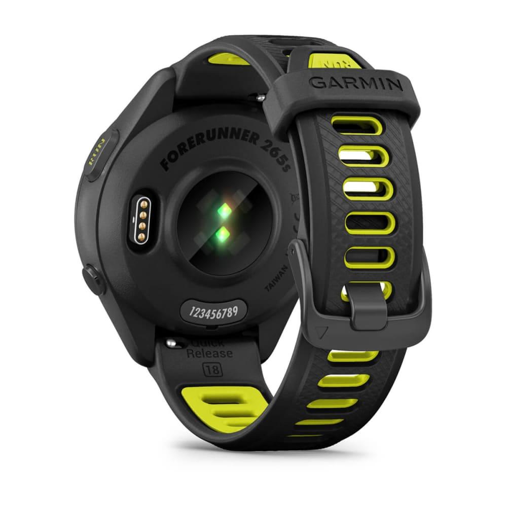 Garmin Forerunner 265S Multisport GPS Smartwatch – Black Bezel and Case with Black/Amp Yellow Silicone Band - Fitness New Zealand