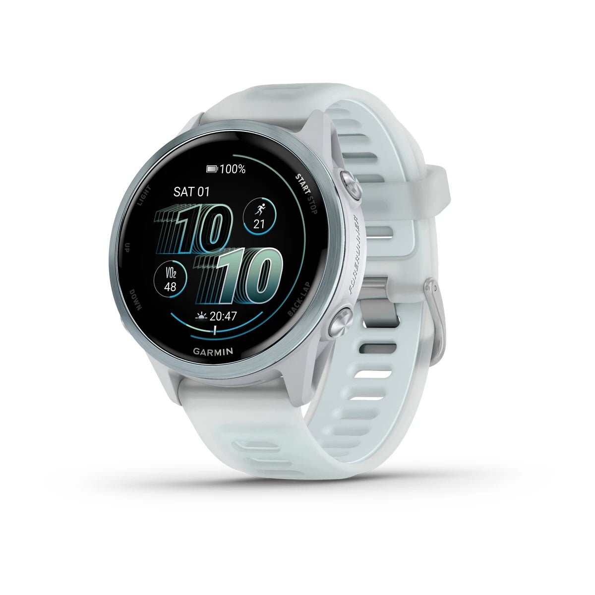 Garmin Forerunner 570 - 42mm Cloud Blue Aluminium with Translucent Whitestone/Cloud Blue Band - Fitness New Zealand