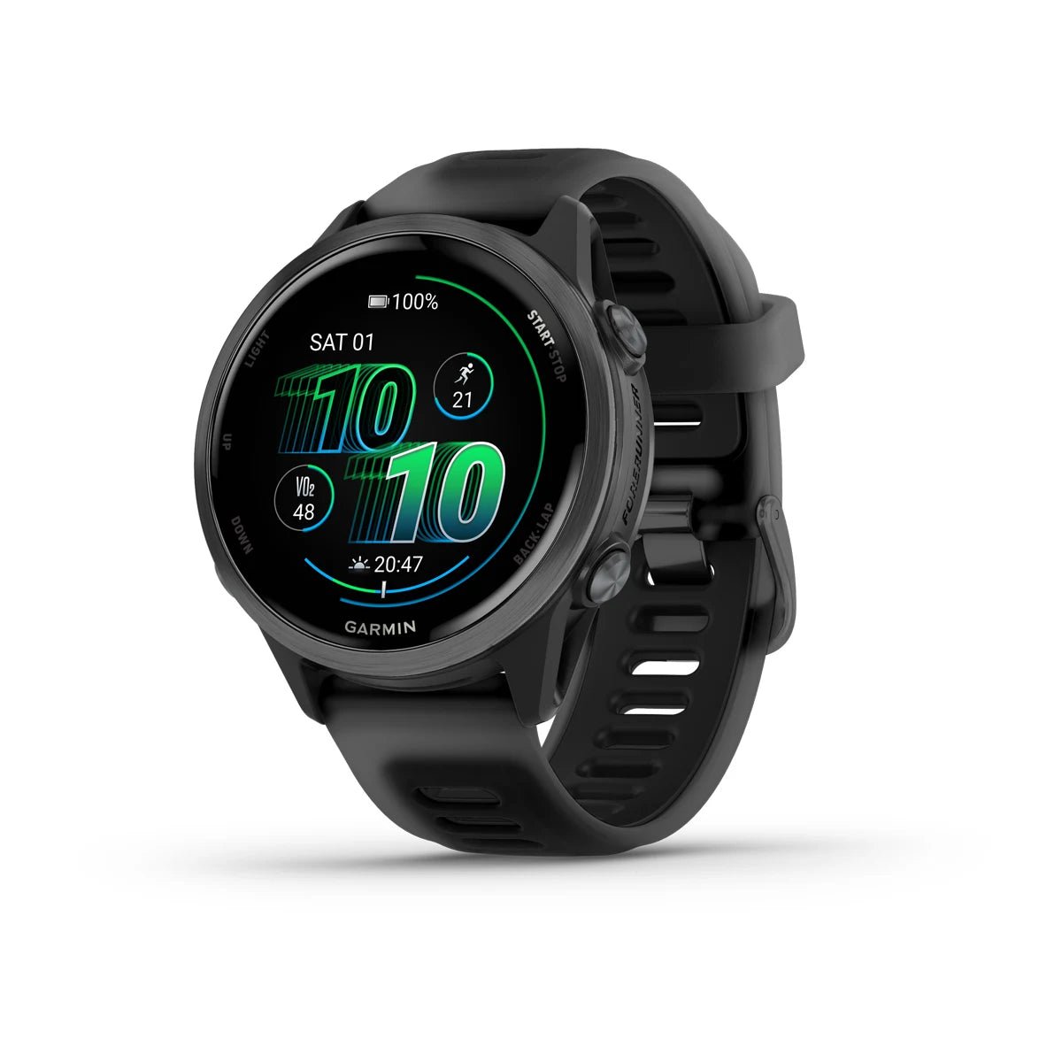 Garmin Forerunner 570 - 42mm Slate Grey Aluminium with Translucent Black/Black Band - Fitness New Zealand
