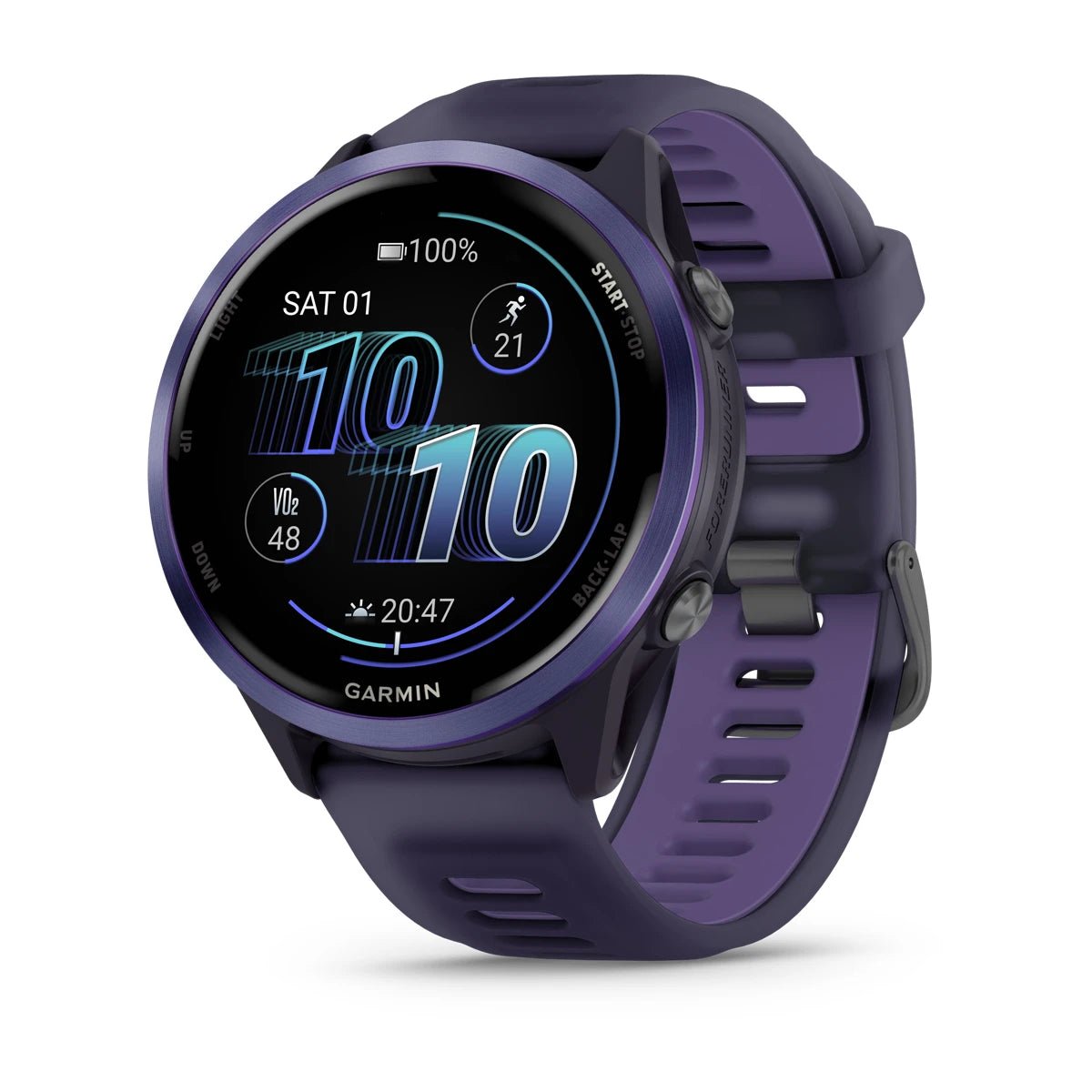 Garmin Forerunner 570 - 47mm - Indigo Aluminium with Translucent Imperial Purple/Indigo Band - Fitness New Zealand