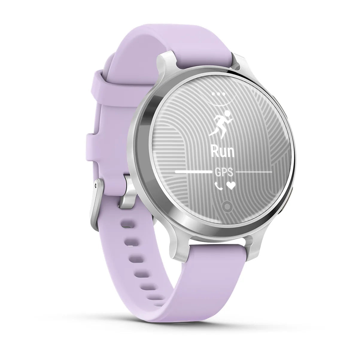 Garmin Lily 2 Active - Silver with Purple Jasmine Silicone Band - Fitness New Zealand