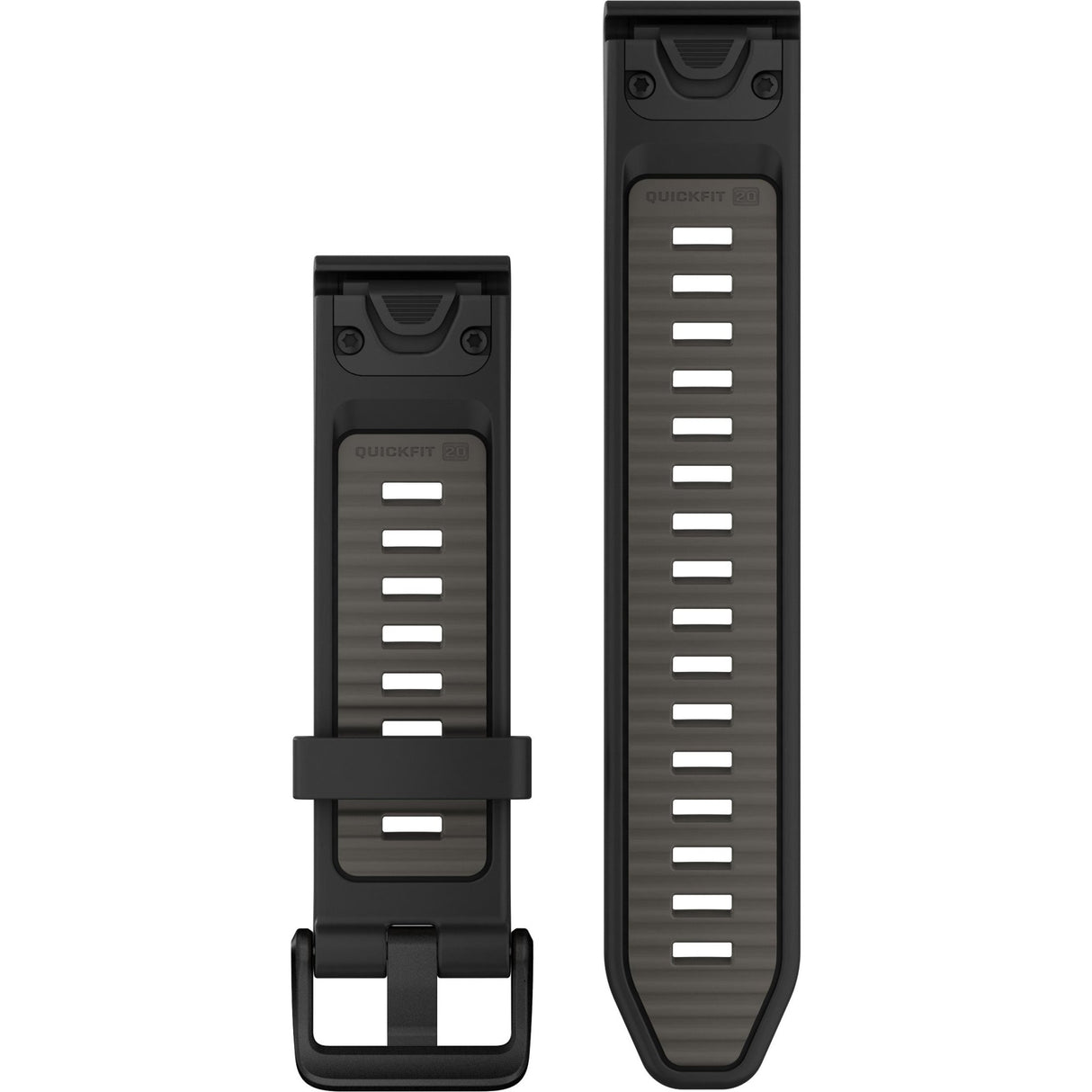 Garmin QuickFit 20 Watch Band, Black/Pebble Grey Silicone - Fitness New Zealand