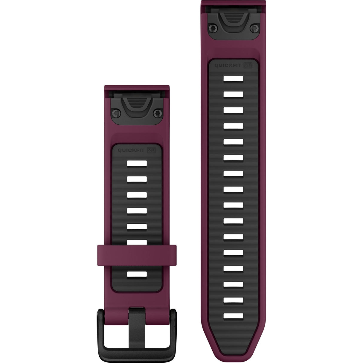 Garmin QuickFit 20 Watch Band, Merlot/Graphite Silicone - Fitness New Zealand