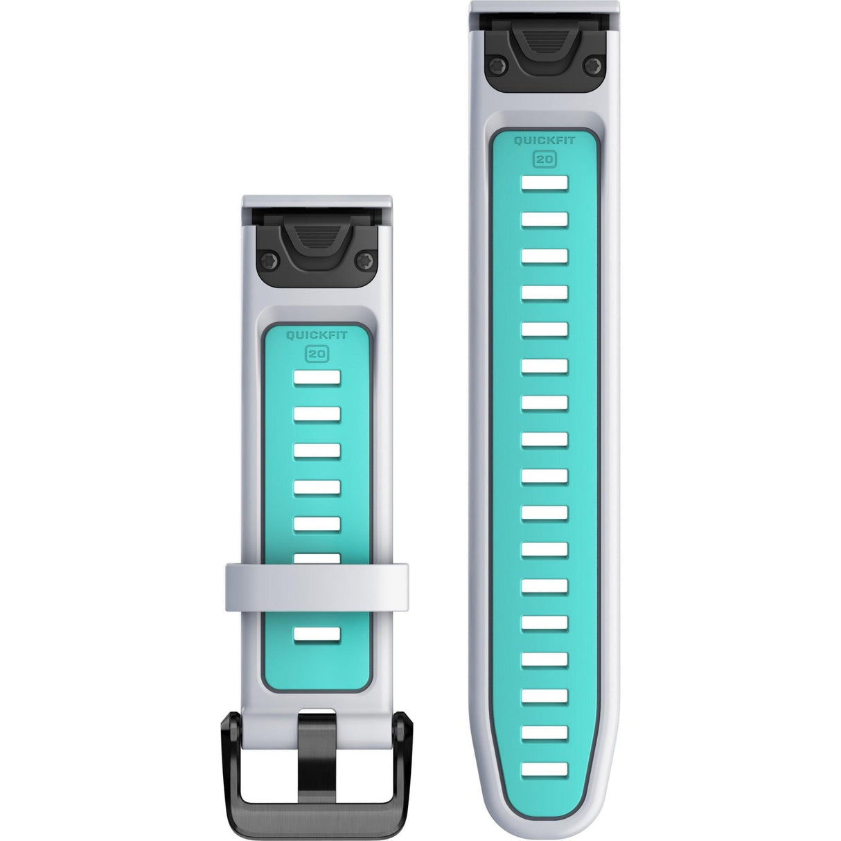 Garmin QuickFit 20 Watch Bands – Whitestone/Aqua Silicone - Fitness New Zealand