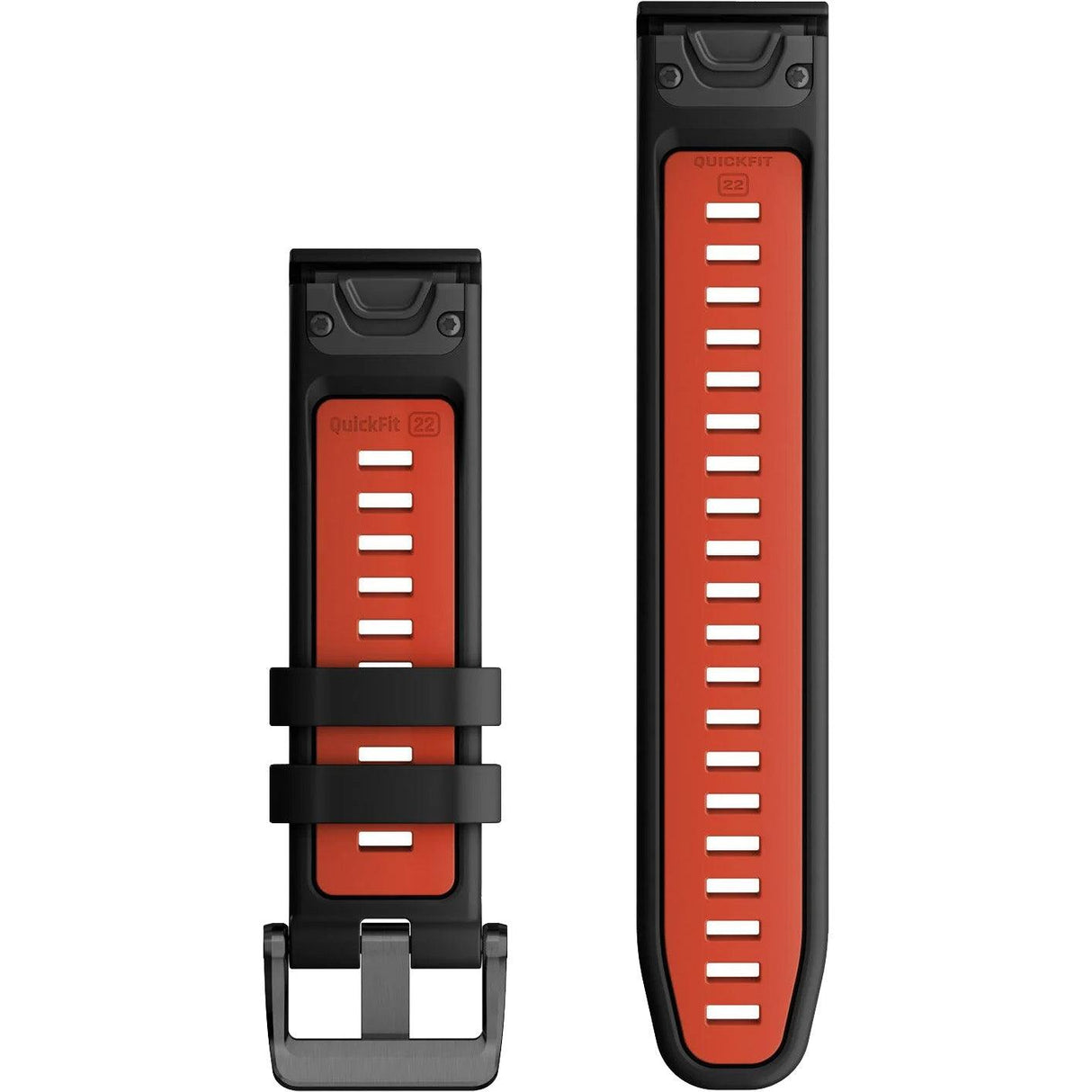 Garmin QuickFit 22 Watch Band – Black/Flame Red Silicone - Fitness New Zealand
