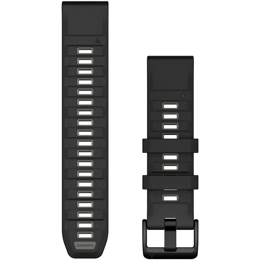 Garmin QuickFit 22 Watch Band – Black/Pebble Grey Silicone - Fitness New Zealand