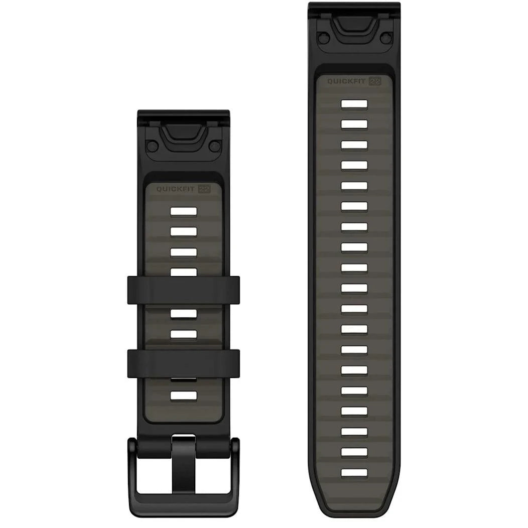 Garmin QuickFit 22 Watch Band – Black/Pebble Grey Silicone - Fitness New Zealand