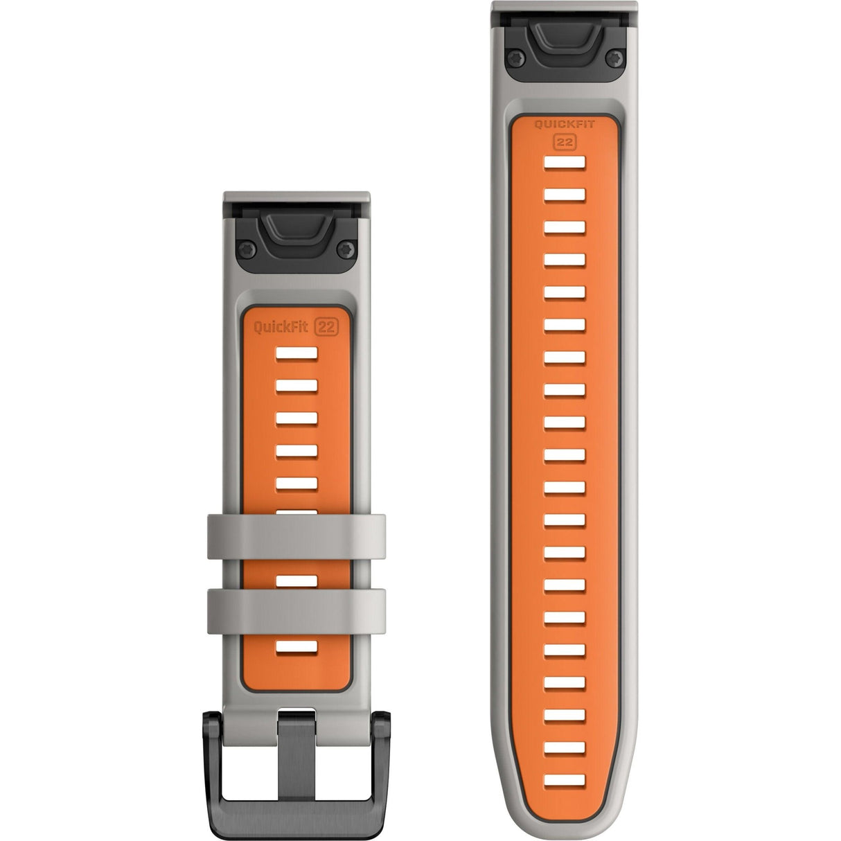 Garmin QuickFit 22 Watch Band – Fog Grey/Ember Orange Silicone - Fitness New Zealand