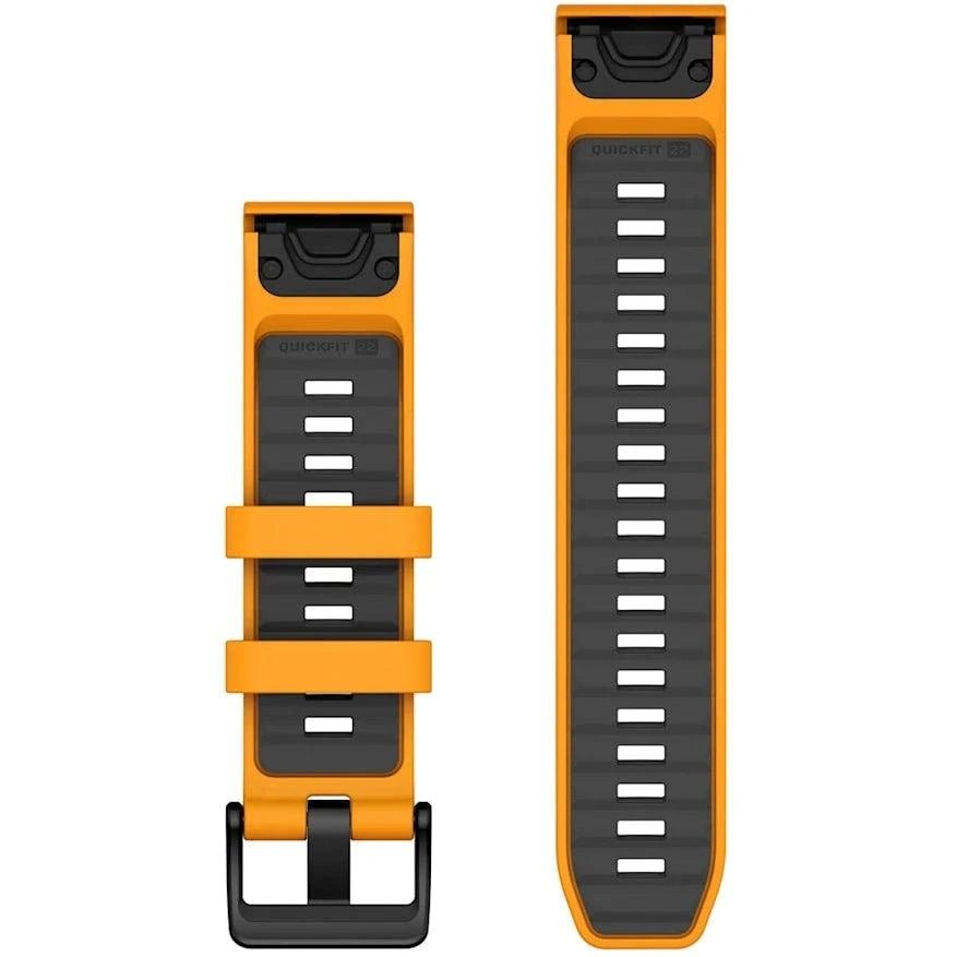 Garmin QuickFit 22 Watch Band –Spark Orange/Graphite Silicone - Fitness New Zealand