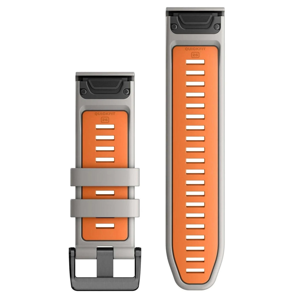 Garmin QuickFit 26 Watch Band – Fog Grey/Ember Orange Silicone - Fitness New Zealand