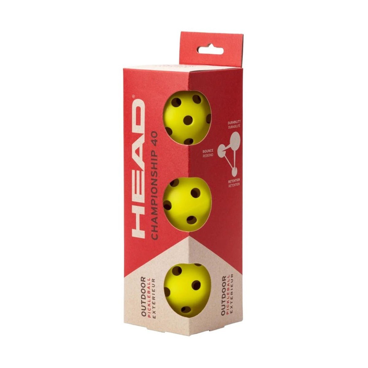 HEAD Championship 40 Outdoor Pickleball (Pack of 3) - Fitness New Zealand
