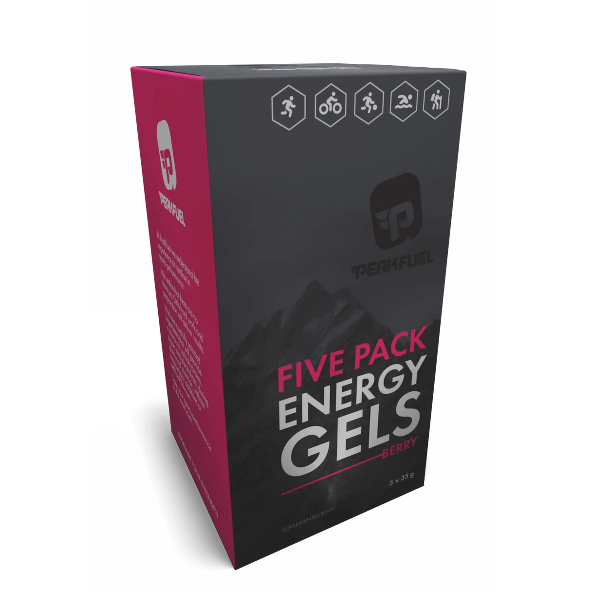 PEAKFUEL Berry 35g Energy Gels + 30mg Caffeine - Box of 5 - Fitness New Zealand