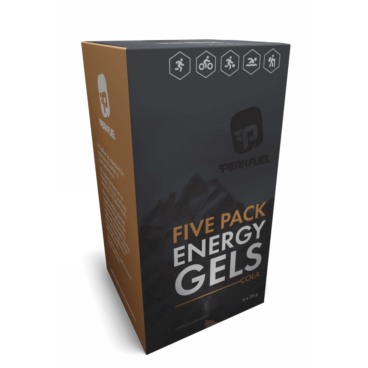 PEAKFUEL Cola 35g Energy Gels + 30mg Caffeine - Box of 5 - Fitness New Zealand